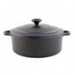 Dexam Chasseur Cast Iron Round Casserole 22cm (Matt Black)