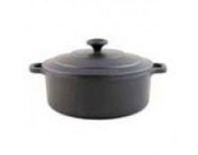 Dexam Chasseur Cast Iron Round Casserole 22cm (Matt Black)
