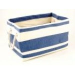 Tobs New England Cream/Blue Stripe Nautical Medium Rectangular Tub Tobs New England Cream/Blue Stripe Nautical Medium Rectangular Tub