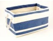 Tobs New England Cream/Blue Stripe Nautical Medium Rectangular Tub Tobs New England Cream/Blue Stripe Nautical Medium Rectangular Tub
