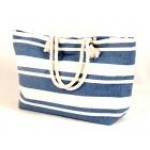 Tobs New England Cream/Blue Stripe Nautical Tote Bag