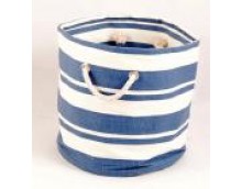 Tobs New England Cream/Blue Stripe Nautical Round Tub Tobs New England Cream/Blue Stripe Nautical Round Tub