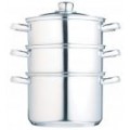Kitchen Craft Clear View 3-Tier Stainless Steel Steamer 22cm