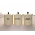 Te, Coffi & Siwgr / Tea, Coffee & Sugar Cannisters (Cream) Te, Coffi & Siwgr / Tea, Coffee & Sugar Cannisters (Cream)